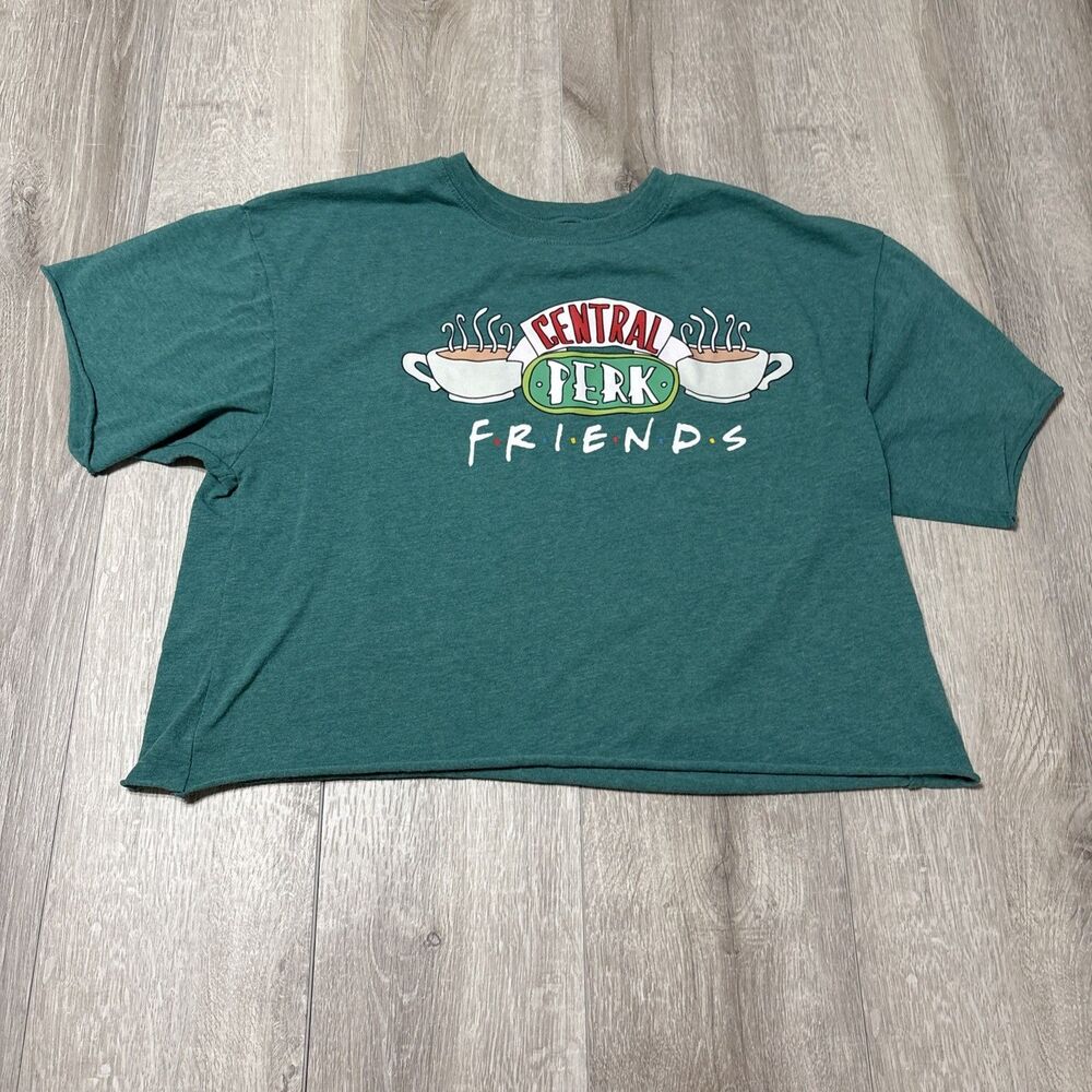 Friends Central Perk Cropped T-Shirt Green Women’s Small Graphic Tee